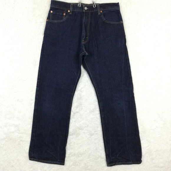 Levi's Mens Jeans 517 Boot Cut Blue Denim Dark Wash Heavy Duty Workwear 36x34 - Picture 1 of 11